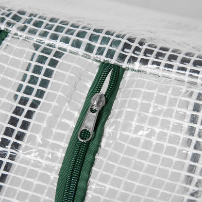 Outsunny Gewächshaus mit Fernster, PE-Gitterfolie, Foliengewächshaus aus Stahl, Treibhaus für Balkon, Garten, Tomatenhaus 120x60x60cm, Tomatengewächshaus für Gemüse, Blumen, Pflanzen, Weiß