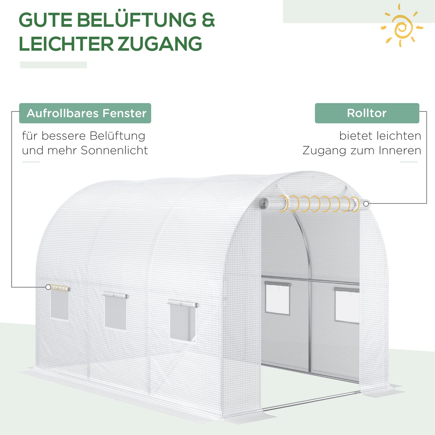 Outsunny Ersatz-Gewächshausabdeckung Gewächshausabdeckung, wetterbeständig, 300 cm x 200 cm x 200 cm, Transparent