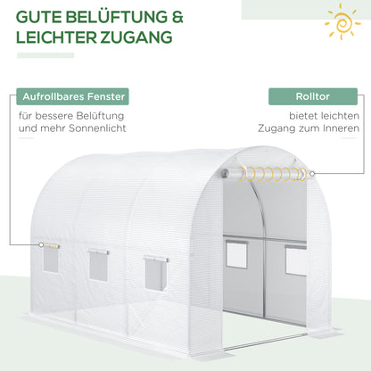 Outsunny Ersatz-Gewächshausabdeckung Gewächshausabdeckung, wetterbeständig, 300 cm x 200 cm x 200 cm, Transparent