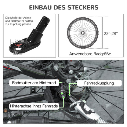 PawHut 2-i-1 Hundebuggy Hundejogger Fahrradanhänger till 20kg 2 Reflektoren 1 Sicherheitsleine 150 x 68 x 95 cm Grün