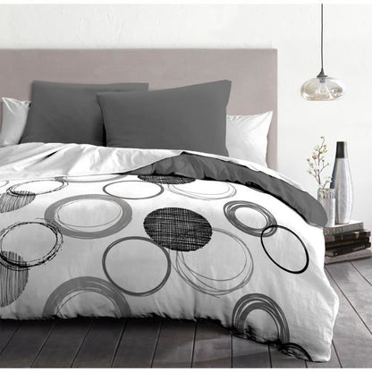 Audace microfiber duvet set - 1 duvet cover 240x260 cm + 2 pillowcases 63x63 cm - Light gray - Home Linen Passion