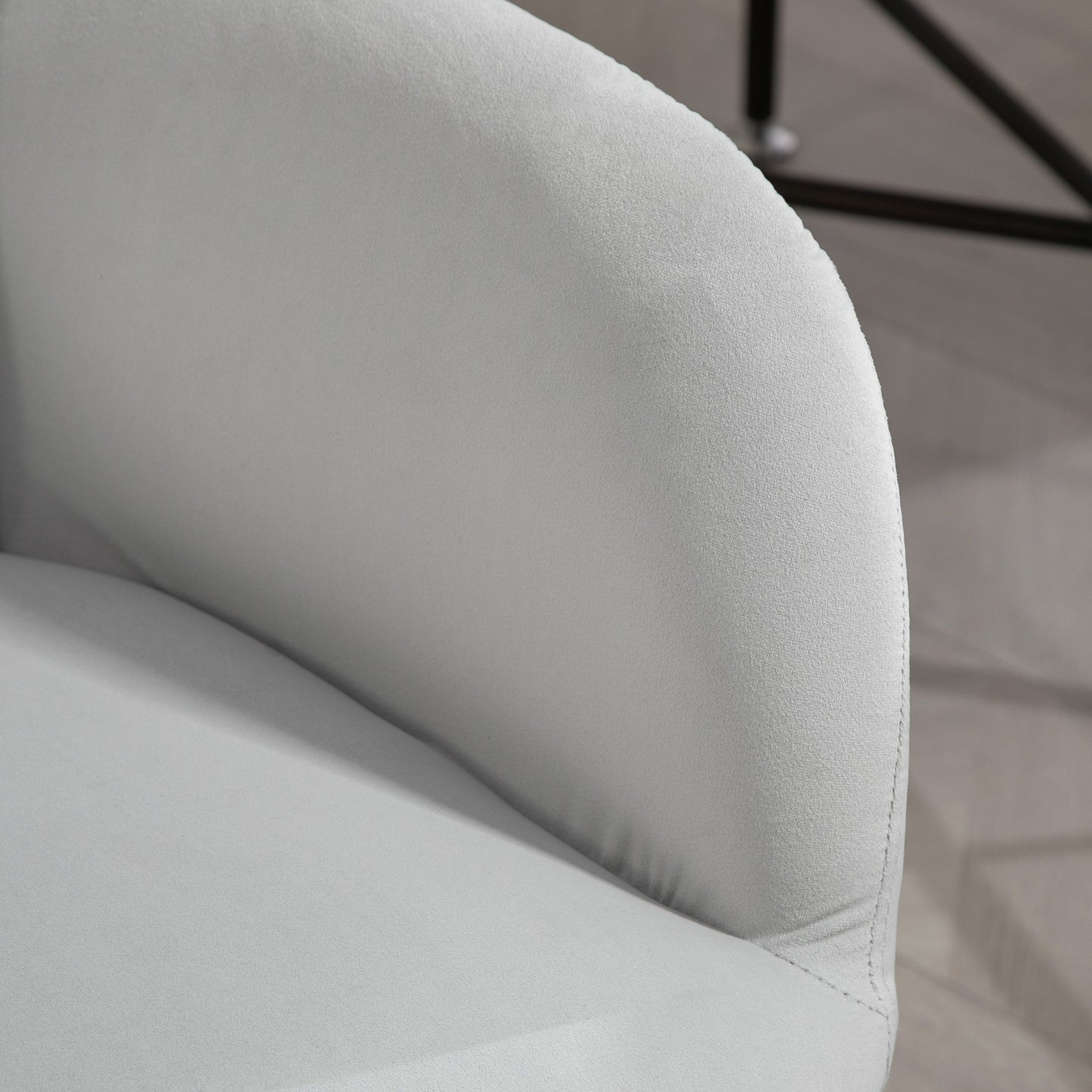 Vinsetto Bürostuhl, ergonomisk, höhenverstellbar, drehbar, Samtoptik, bis 120 kg, Hellgrau