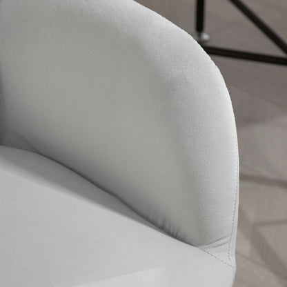 Vinsetto Bürostuhl, ergonomisk, höhenverstellbar, drehbar, Samtoptik, bis 120 kg, Hellgrau