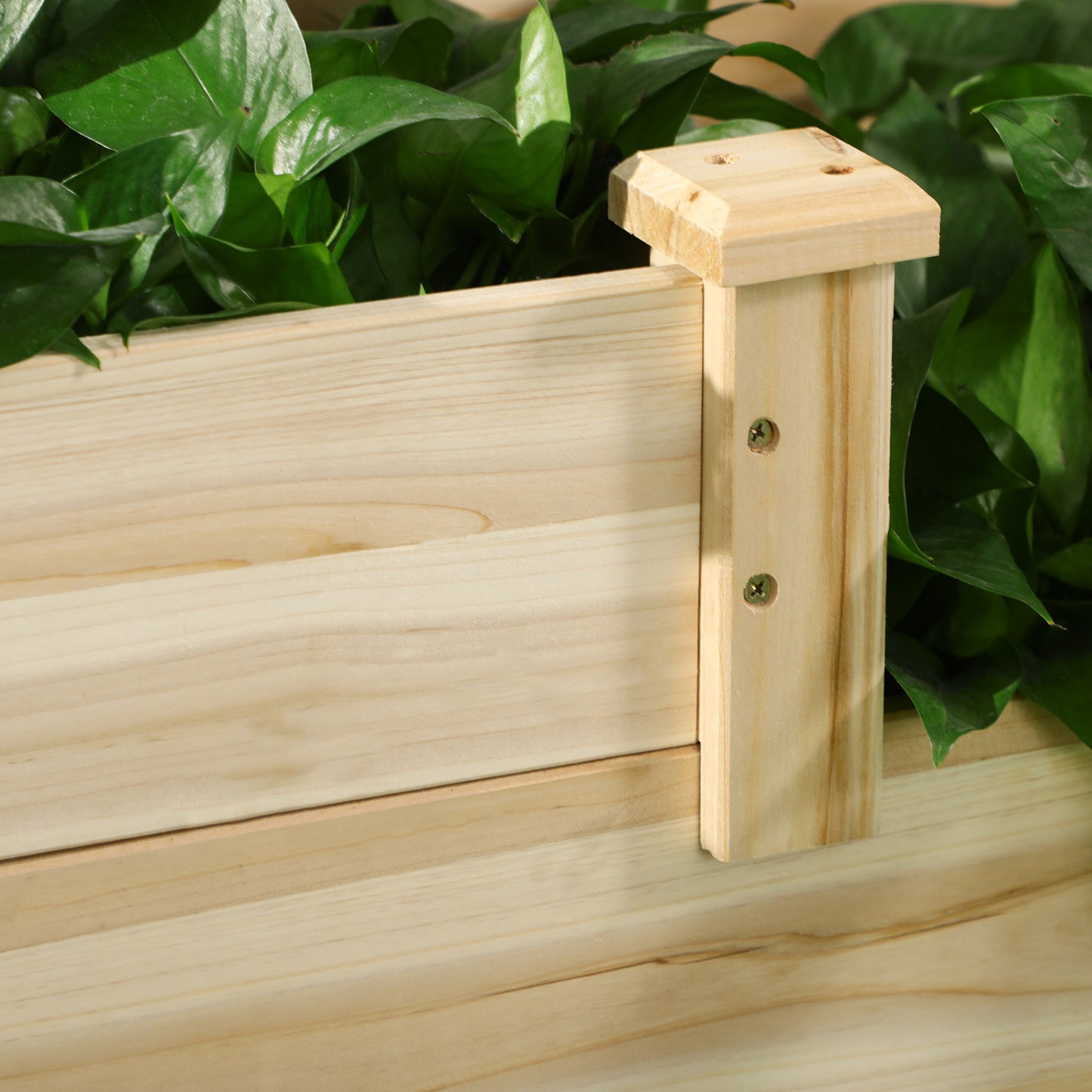 Outsunny Hochbeet mit 3 Pflanzkästen, 3-stufiges Design, offenere Boden, 108 cm x 88 cm x 36 cm, Natur