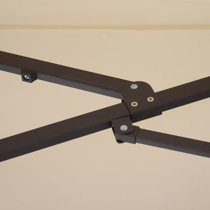 Outsunny XXL Sonnenschirm mit Handkurbel wetterbeständig 455 cm x 270 cm x 240 cm Stahl Polyester Beige