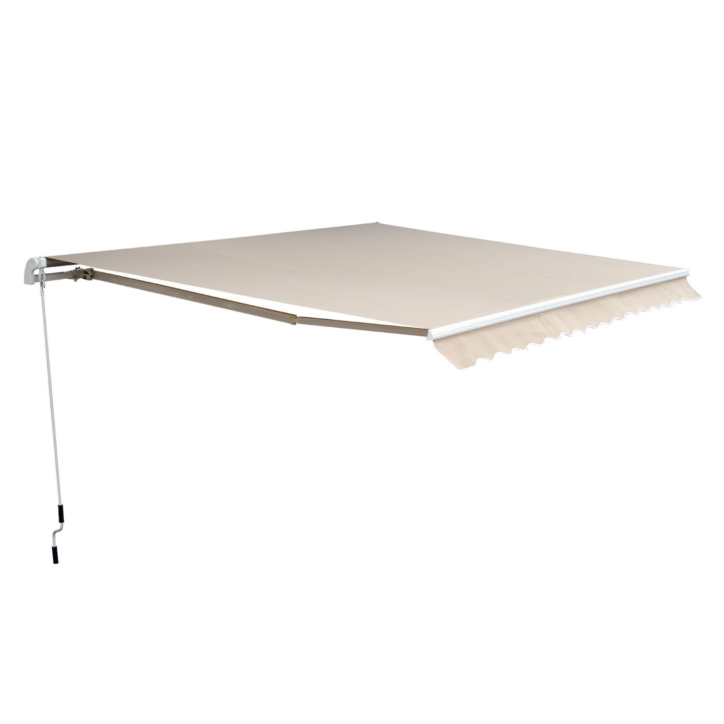 Outsunny Gelenkarmmarkise Verstellbare Klemmmarkise Terrassenmarkise 4,5 x 3m Sonnenschutz mit Kurbel, Balkonmarkise, Beige