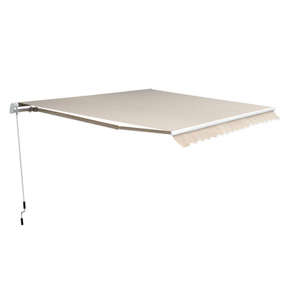 Outsunny Gelenkarmmarkise Verstellbare Klemmmarkise Terrassenmarkise 4,5 x 3m Sonnenschutz mit Kurbel, Balkonmarkise, Beige