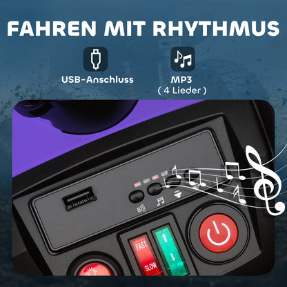 AIYAPLAY Kinder-Elektro-Quad, 24V Elektro-Fahrzeug mit 4 Rädern, Scheinwerfer, USB-Anschluss, MP3-Funktion, 6,5 km/h, 3-8 Jahre