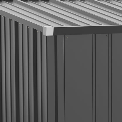 Outsunny Gartenschuppen Geräteschuppen, verschließbare Tür, wetterbeständig, inkl. Regale, 161,5 cm x 94,5 cm x 196 cm, Schwarz