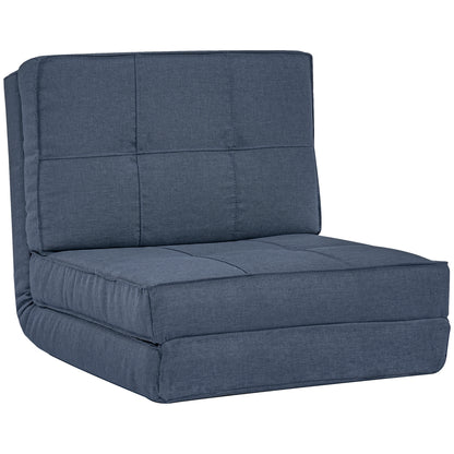 HOMCOM Bodensofa klappbar Schlafsessel Bodenstuhl 5-stuhfig verstellbar Klappsessel Schlafsofa Sofabett Einzelsofa Blau 61 x 73 x 58 cm