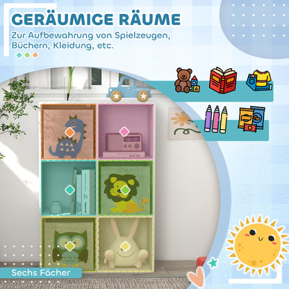 ZONEKIZ Aufbewahrungsregal für Kinder, Würfel, Schubladen, MDF, Kippschutz, Weiß