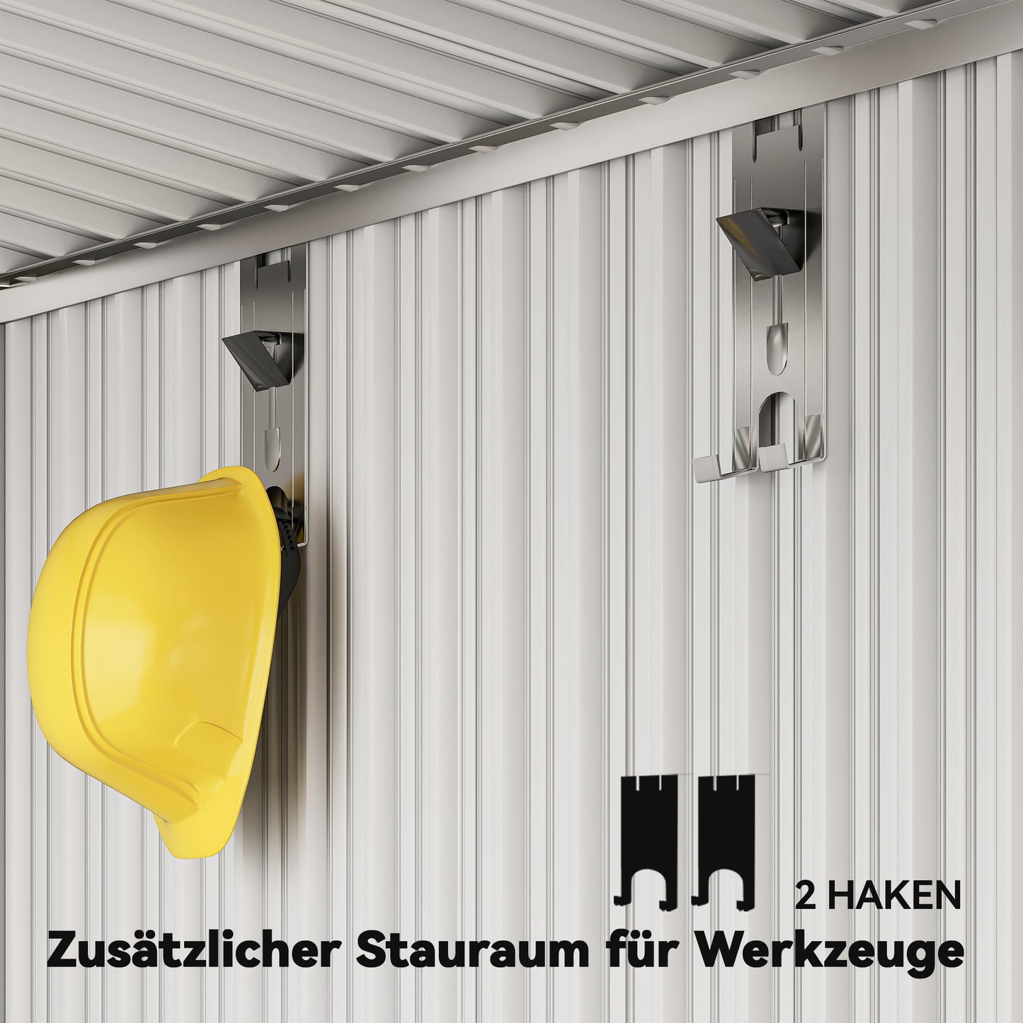 Outsunny Gartenschuppen, Geräteschuppen mit Fenstern, Lüftungsöffnungen, Schiebetür, wasserdichter Stahl, wetterfest, Dunkelgrau