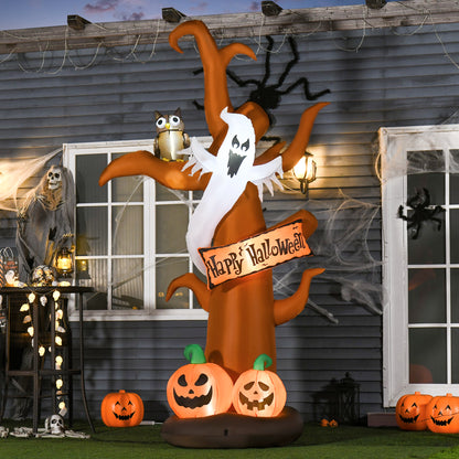 HOMCOM Selbstaufblasend Halloweendekoration mit LED-Lichtern, inkl. Gebläse und Befestigungsmaterial, 156cm x 107cm x 274cm