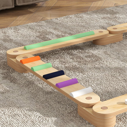 AIYAPLAY Balancebalken-Kinderset aus Holz, für Kinder von 3-8 Jahren, zweiseitige Balancebretter für spielerische Koordination