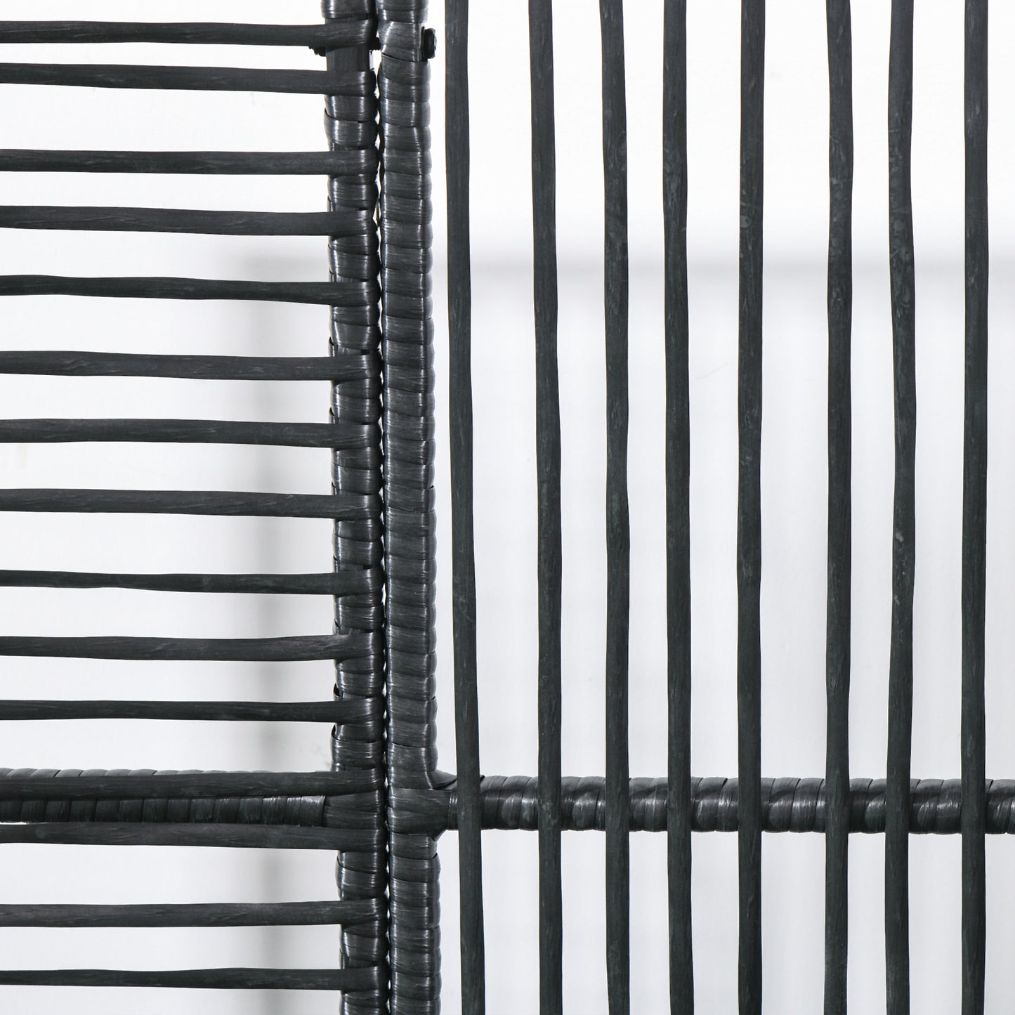 Outsunny Blumenkasten mit Spalier, wetterfest, Polyrattan, 103 x 103 x 29 cm, Schwarz