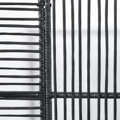 Outsunny Blumenkasten mit Spalier, wetterfest, Polyrattan, 103 x 103 x 29 cm, Schwarz