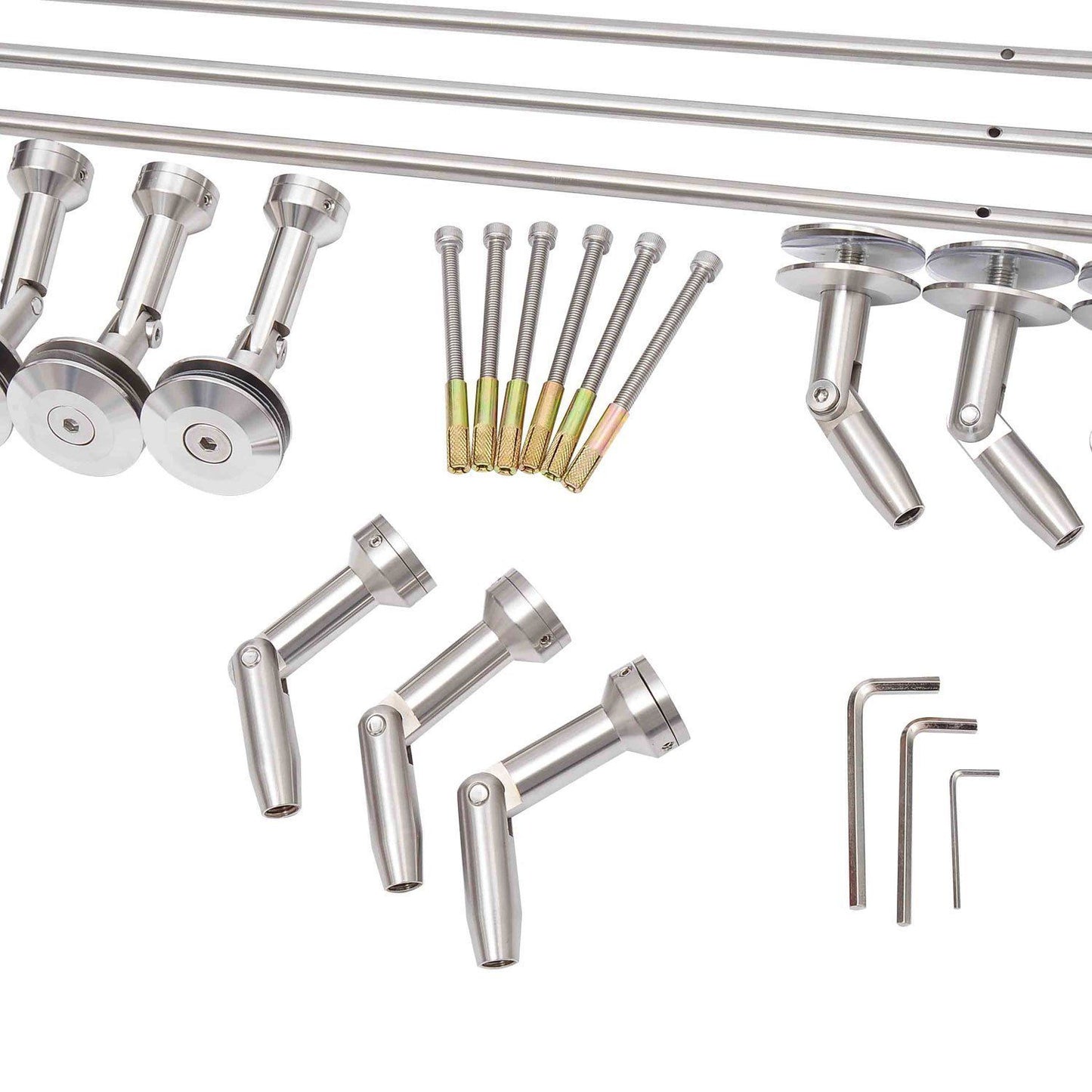 HOMCOM Vordach Glasvordach Türvordach gehärtetes Glas(ESG) Edelstahl Klarglas (200x90cm) (L)