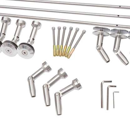 HOMCOM Vordach Glasvordach Türvordach gehärtetes Glas(ESG) Edelstahl Klarglas (200x90cm) (L)