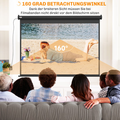 HOMCOM Beamer-Leinwand, Projektionsleinwand, 100 Zoll, 4:3, 203x152 cm, Schwarz