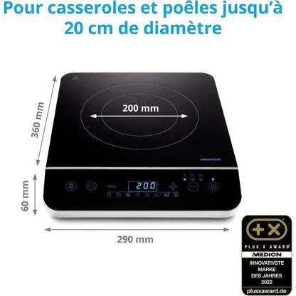 Tabletop induction hob - MEDION - MD 17595 - 1 burner - L 29 x D 36 cm