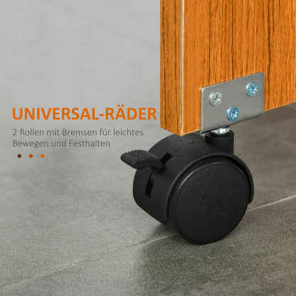 HOMCOM Ausklappbarer Esstisch Ausziehbarer Esstisch, mobil, modernes Design, 120 cm x 80 cm x 73 cm, Teak + Weiß