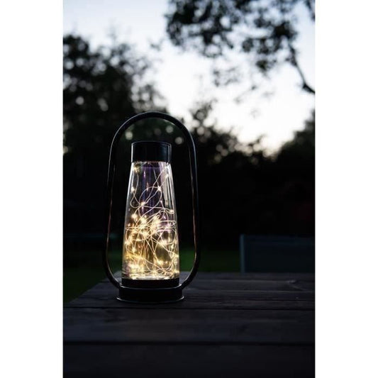 Solar lantern - GARDEN ID Black - Ø18 H34 cm - AAA battery - Autonomy 6-8h - Practical handle.