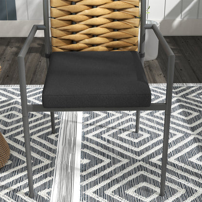 Outsunny Gartenstühle Outdoor-Stühle Terrassenstühle, wetterbeständig, modernes Design, 57 x 58 x 87cm, Braun+Schwarz+Grau