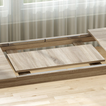 HOMCOM Ausziehbarer Esstisch, von 180 auf 260 cm erweiterbar, für 6-10 Personen, Holz