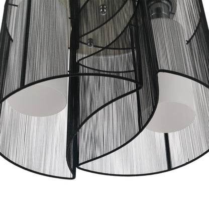 HOMCOM Deckenlampe Deckenleuchte 2-Flammig E27 Badlampe Modern Küchenlampe Lampe für Schlafzimmer, Badezimmer, Küche, Wohnzimmer Weiß Ø47,5 x 33 cm (Ohne Glühbirnen)