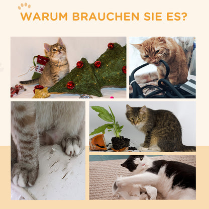 PawHut Katzenlaufrad 91 cm Katzenrad 91 cm mit Bremse, Kratzbrett, Eiche