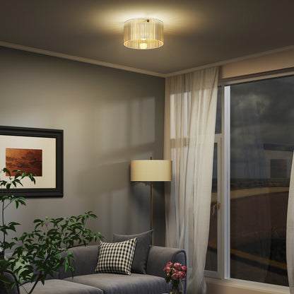 HOMCOM Deckenlampe mit Acryllampenschirm, Metall, Halogen- und LED-kompatibel