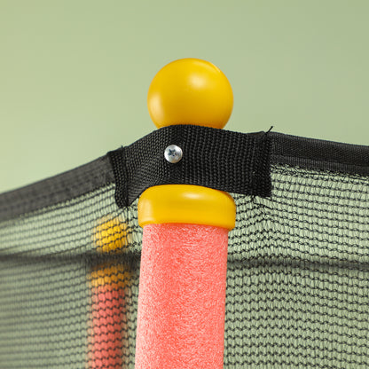 HOMCOM Trampolin für Kinder, Ø163 cm, mit Sicherheitsnetz, für drinnen und draußen, Belastung bis 50 kg, Stahl, Kunststoff, Rot