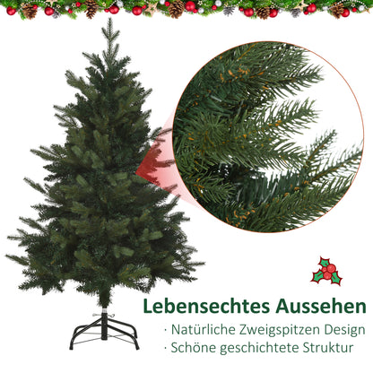 HOMCOM Weihnachtsbaum Christbaum Kunsttanne, 1,2 m, inkl. Ständer, Ø85 cm x 120 cm, Grün