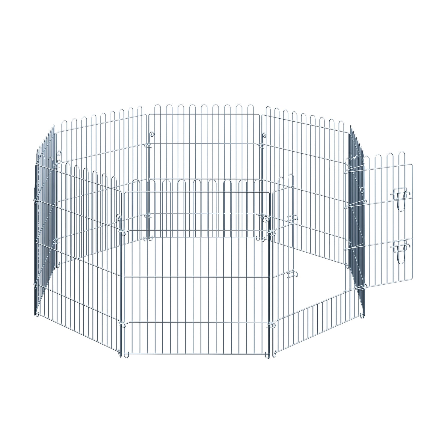 PawHut Freilaufgehege Welpenauslauf Welpenzaun Laufstall Welpengitter für Tiere 8-teilig B63 x H76 cm