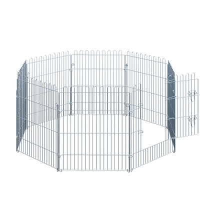 PawHut Freilaufgehege Welpenauslauf Welpenzaun Laufstall Welpengitter für Tiere 8-teilig B63 x H76 cm