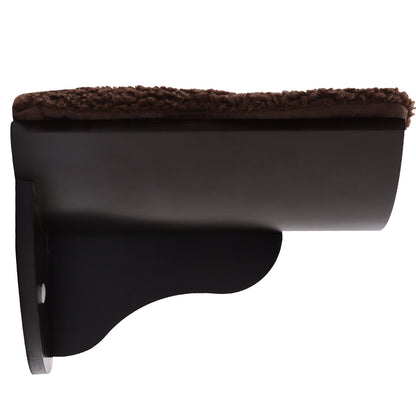 PawHut Katzenliege Katzen Wandliege Katzenbett Katzenregal Wandmontage Plüschauflage Braun 41 x 28 x 21 cm