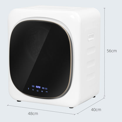 HOMCOM Wäschetrockner mit UV-Desinfektion, kompakte Bauweise, 4 kg Kapazität, Edelstahl, Weiß