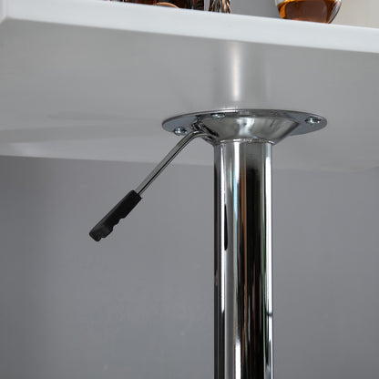HOMCOM Höhenverstellbarer Bartisch, 360° drehbar, kratzfeste Füße, stabile Metallbasis, Weiß