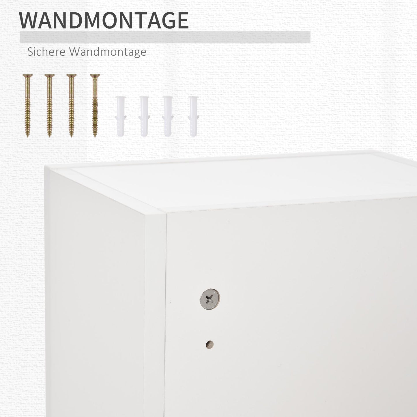 Kleankin Medizinschrank Arzneischrank Wandschrank Hängeschrank mit verstellbarer Ablage Erste-Hilfe-Kreuz abschließbar für Badezimmer Küche Flur Weiß 30x20x70 cm