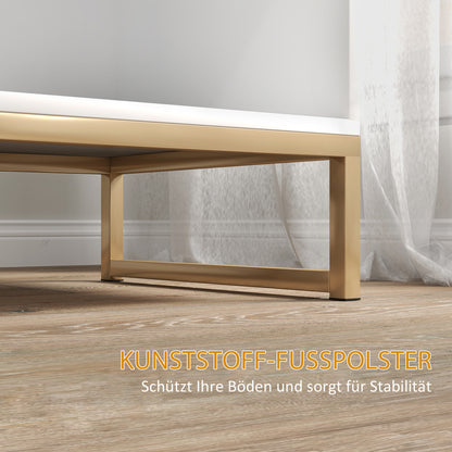 HOMCOM Nachttisch mit Schublade und Regal, Stauraum und Metallbeinen, für Schlafzimmer, Wohnzimmer, Weiß