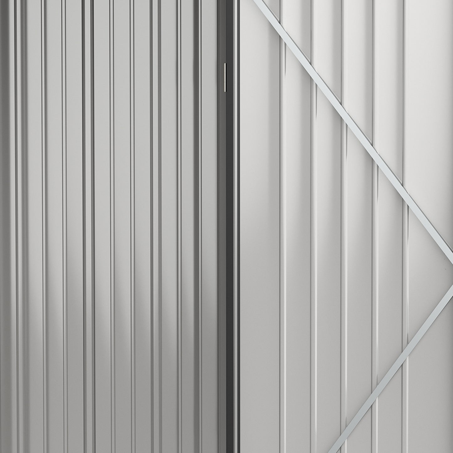 Outsunny Gartenschuppen Geräteschuppen, verschließbare Tür, wetterbeständig, inkl. Regale, 161,5 cm x 94,5 cm x 196 cm, Schwarz