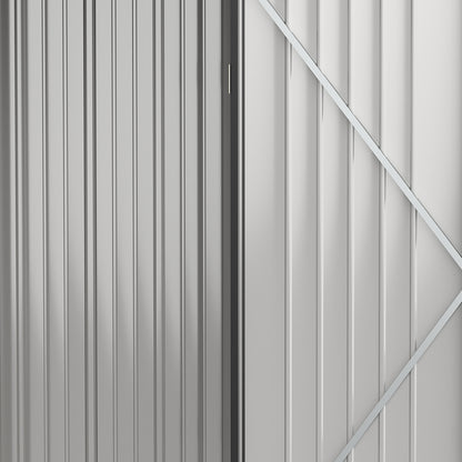 Outsunny Gartenschuppen Geräteschuppen, verschließbare Tür, wetterbeständig, inkl. Regale, 161,5 cm x 94,5 cm x 196 cm, Schwarz