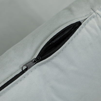 HOMCOM Schlafsofa Relaxsofa Sofa Couch, inkl. 2 Kissen, Samtoptik, 130 x 78 x 79 cm, Hellgrau