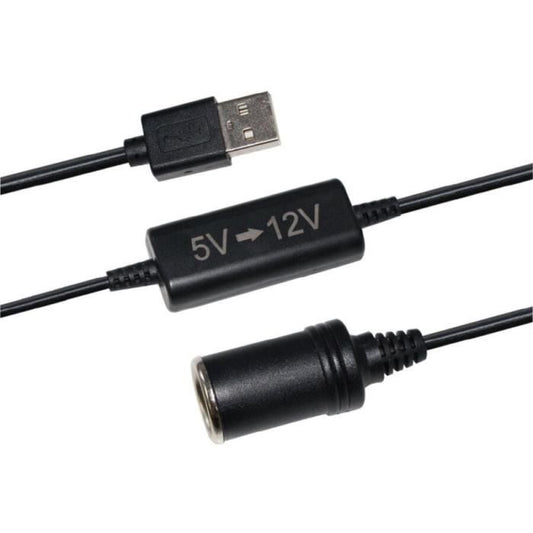 USB 5V to 12V cigarette lighter socket converter - HTC EQUIPEMENT - 12W and 120cm cable