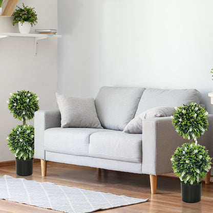 HOMCOM 2er-Set Künstliche Pflanzen, UV-beständige Kunstpflanze im Blumentopf, 70 cm Zimmerpflanze für Wohnzimmer, Garten