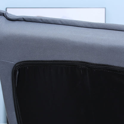 HOMCOM Sessel, drehbar, neigbare Rücklehne, Lederoptik, Stahlrahmen, grau, 62 x 70 x 95 cm