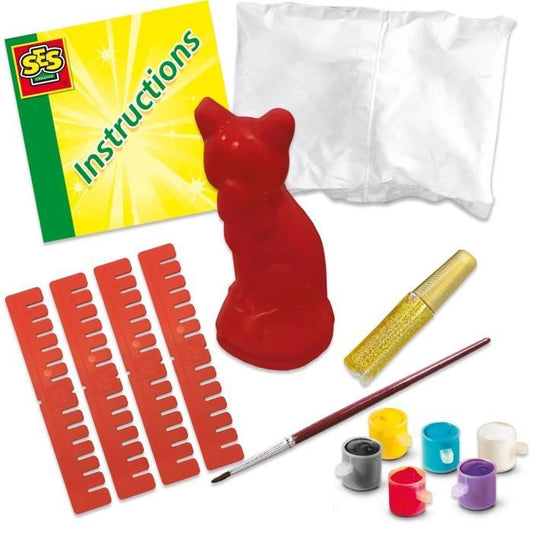 Casting and painting - Cat - Creative hobbies - SES CREATIVE - To make cats with 6 colors of paint.