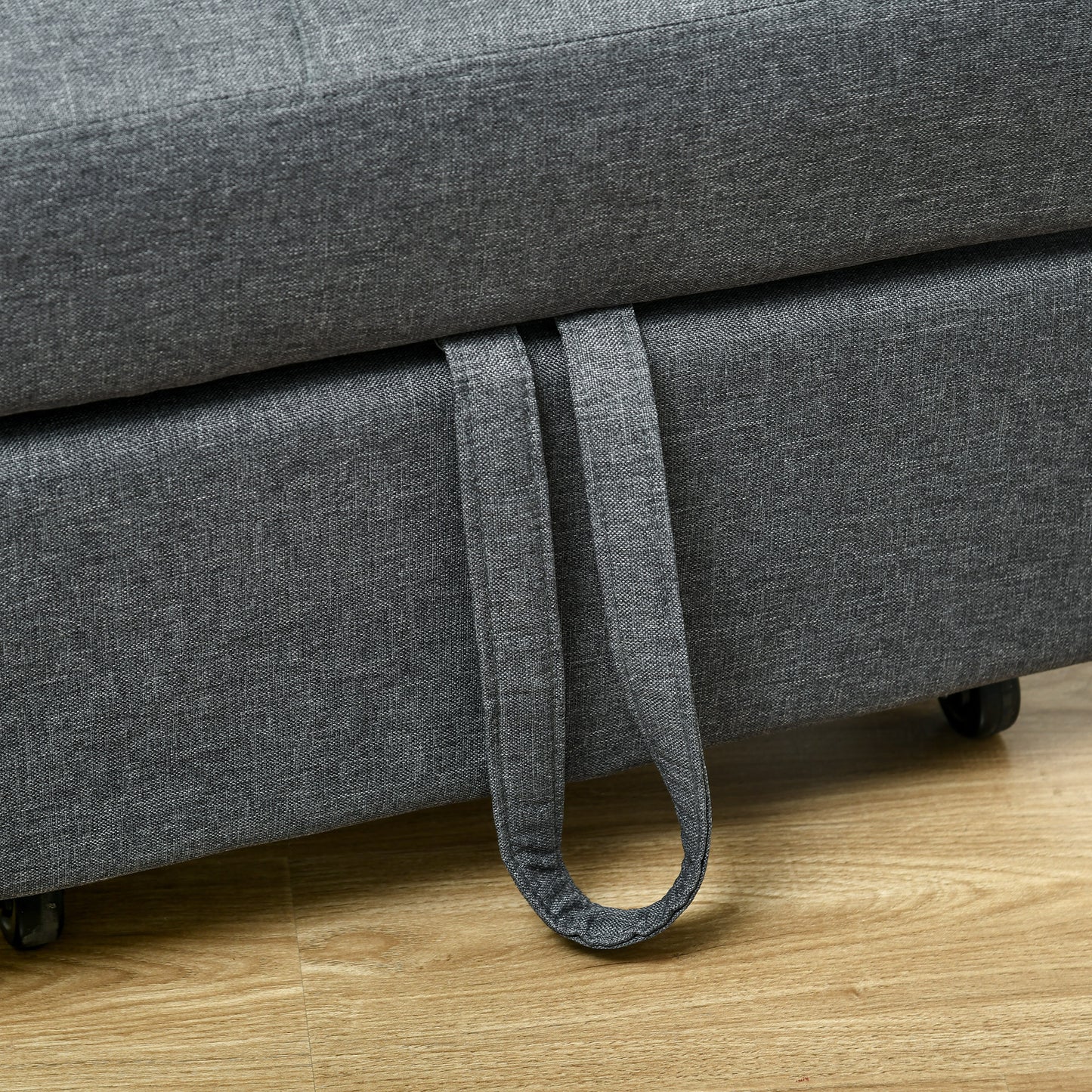 HOMCOM bequemer Liegesessel Schlafsessel 3-in-1 Sessel modern, bis 150 kg, Leinenoptik, inkl. Kissen, 65,5 x 104 x 81 cm, Dunkelgrau