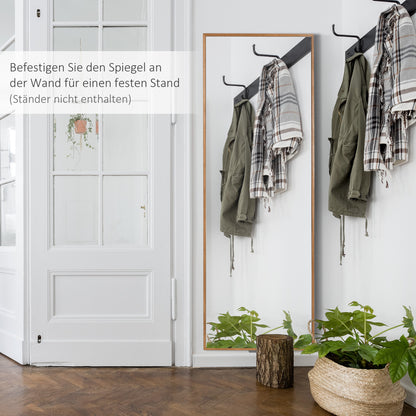 HOMCOM Wandspiegel, hoch, Kiefernholzrahmen, 45L x 125H x 4,8T cm