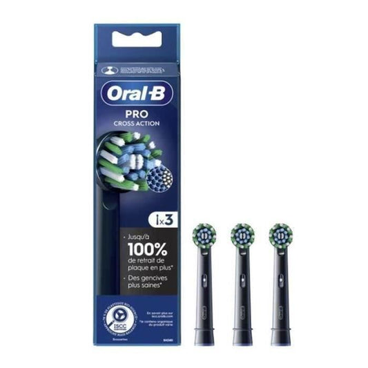 Oral-B Pro Cross Action Black Toothbrush Heads - 3 units